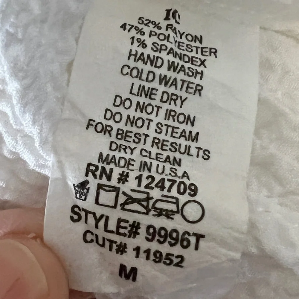 IC by CONNIE K White/Black Zip Front V-Neck Crinkle Textured Tunic Top M - Picture 5 of 9